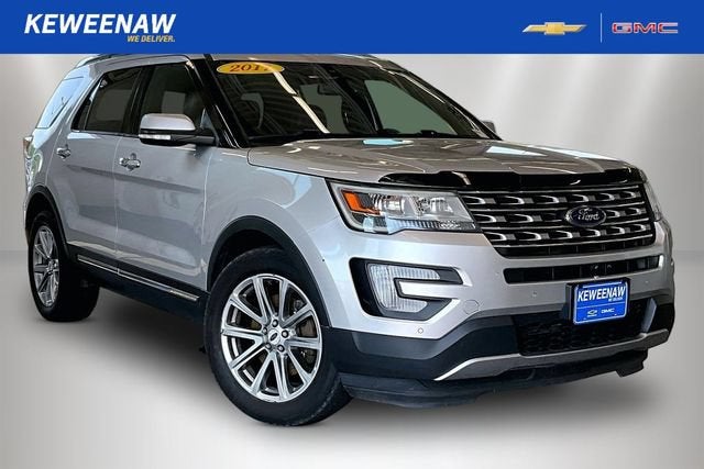 2017 Ford Explorer Limited in Silver — front three-quarter view