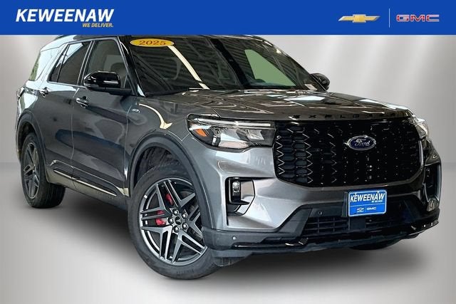 2025 Ford Explorer ST-Line in Gray — front three-quarter view