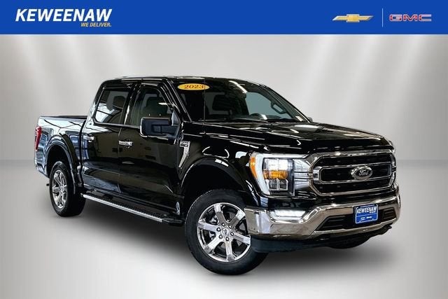2023 Ford F-150 XLT in Black — front three-quarter view