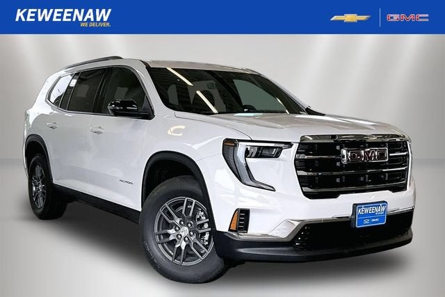 2026 GMC Acadia Elevation in Summit White — front three-quarter view