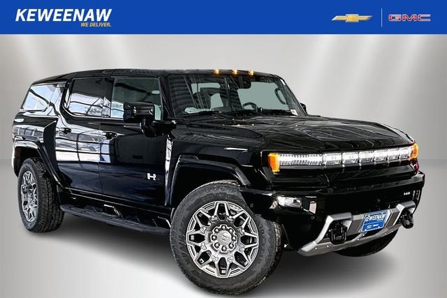2025 GMC HUMMER EV SUV 3X in Void Black — front three-quarter view