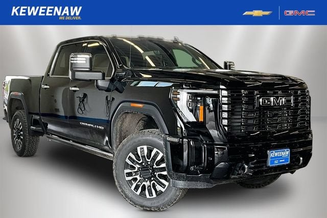 2026 GMC Sierra 2500 HD Denali Ultimate in Onyx Black — front three-quarter view