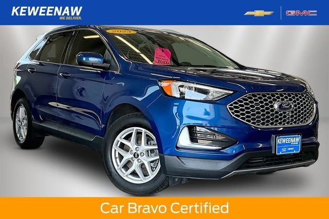 2023 Ford Edge SEL in Blue — front three-quarter view