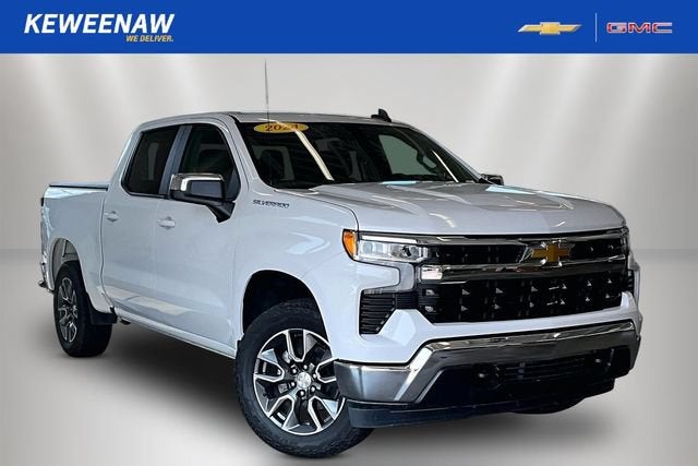 2024 Chevrolet Silverado 1500 LT (2FL) in Summit White — front three-quarter view