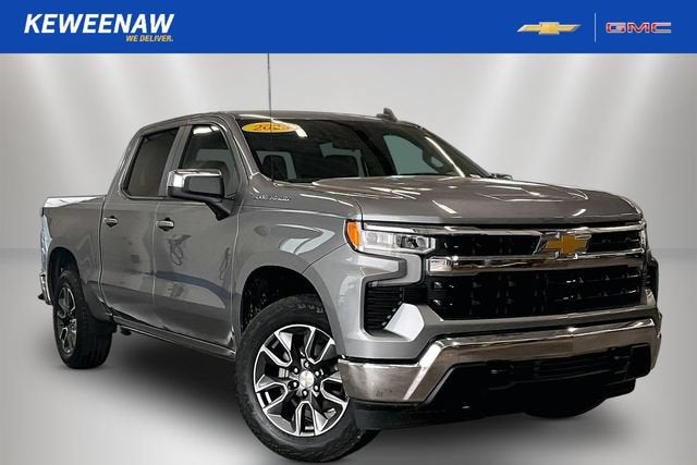 2023 Chevrolet Silverado 1500 LT (2FL) in Sterling Gray Metallic — front three-quarter view