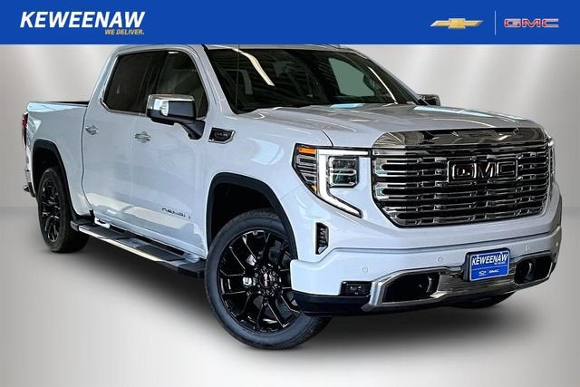 2026 GMC Sierra 1500 Denali in Glacier White Tricoat — front three-quarter view