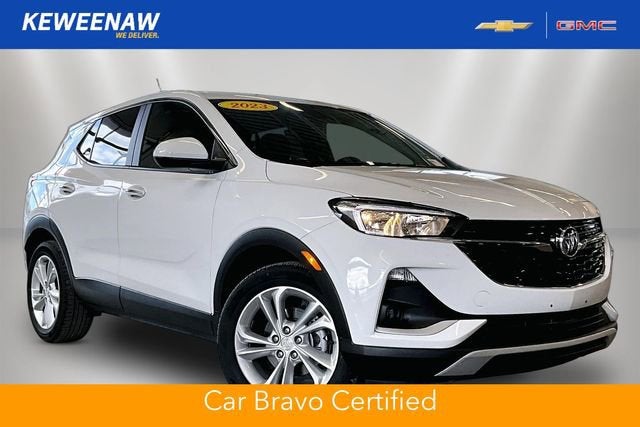 2023 Buick Encore GX Preferred in Summit White — front three-quarter view