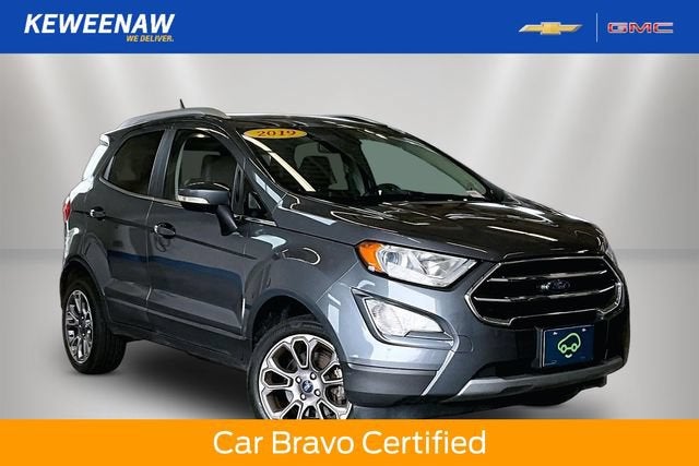 2019 Ford EcoSport Titanium in Gray — front three-quarter view